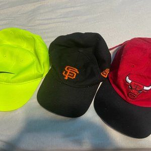 DAD HATS! 2 Adult Hats (Giants/Bulls) and 1 Youth Hat (Nike)